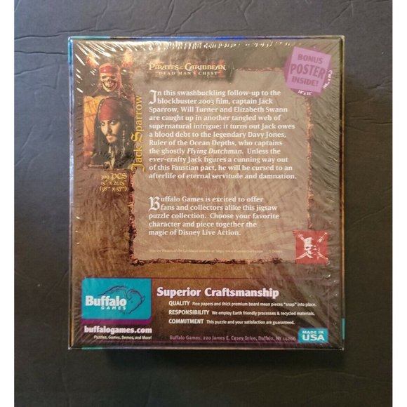 Jack Sparrow Pirates of the Caribbean 300 Piece Puzzle Disney Buffalo Games - Picture 2 of 2